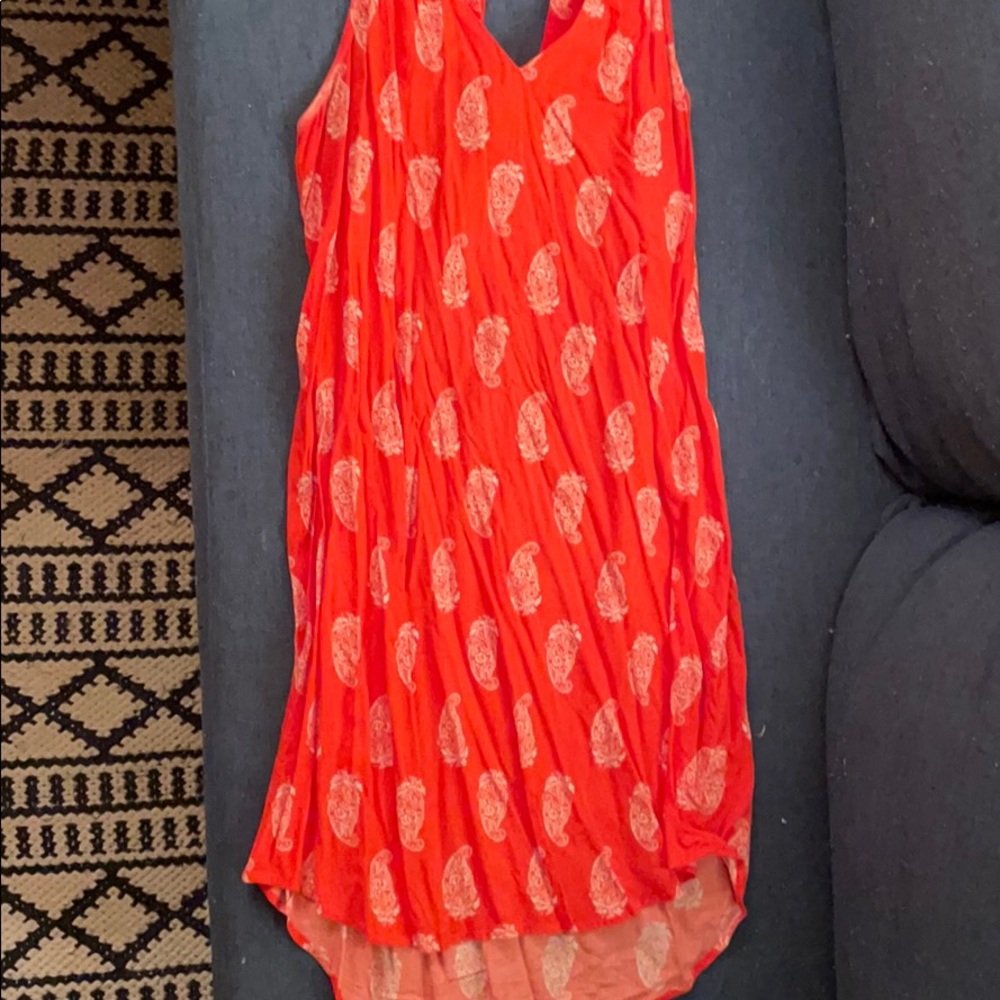 Orange print dress